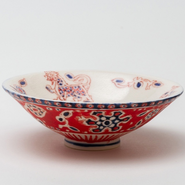 商品写真：色絵動物文杯