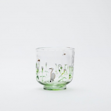 作品写真「sake cup「鷺と撫子」b」