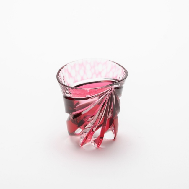 商品写真：天開酒盃（金赤）a ボカシ・底菊つなぎ